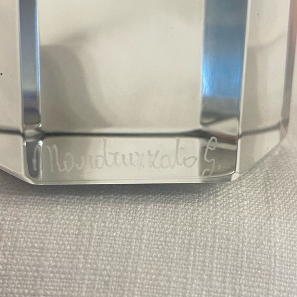 Signed Murano Italy ALESSANDRO MANDRUZZATO hexagon Silver Black Sommerso perfect - Picture 7 of 8